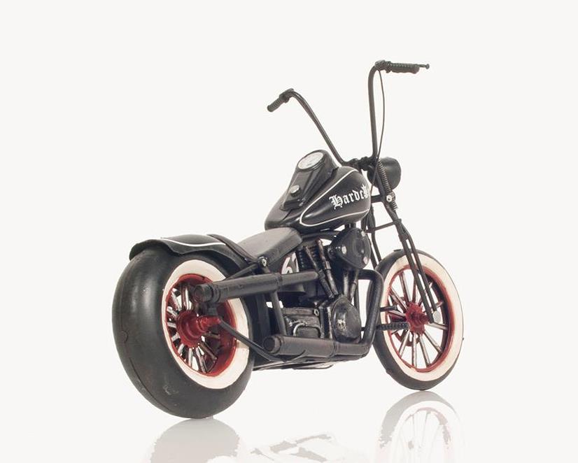 60s Harley Davidson Old Hardtail Chopper Motorcycle Model