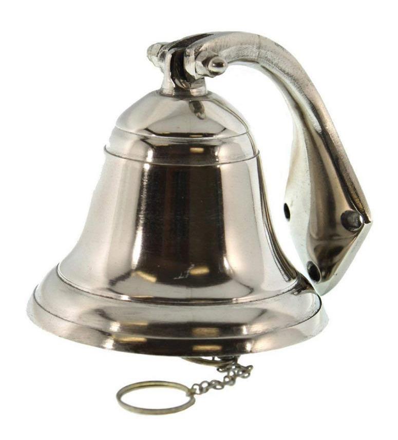 Solid Aluminum Ship/'s Bell 6/" Chrome Finish Nautical Hanging Wall Decor New