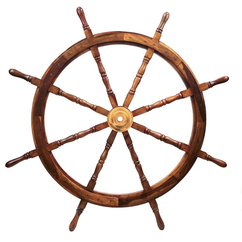 Nautical Decor Wooden Ships Steering Wheel Helm