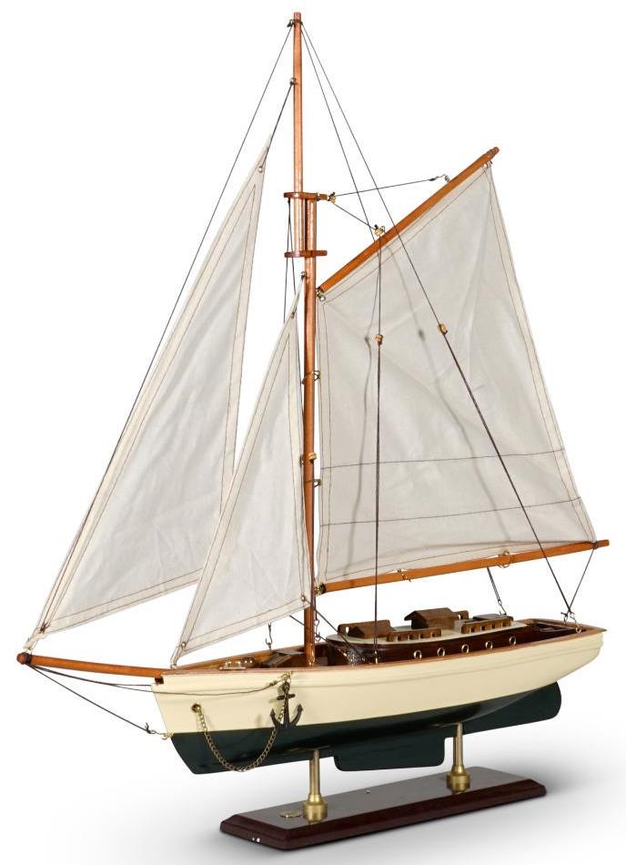 1930 Classic Yacht Small Wooden Model Sailboat Fully Built