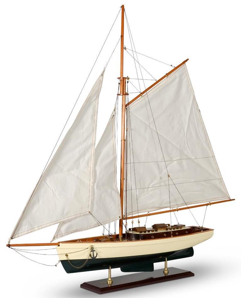 1930 Classic Yacht Large Wooden Model Sailboat Fully Built
