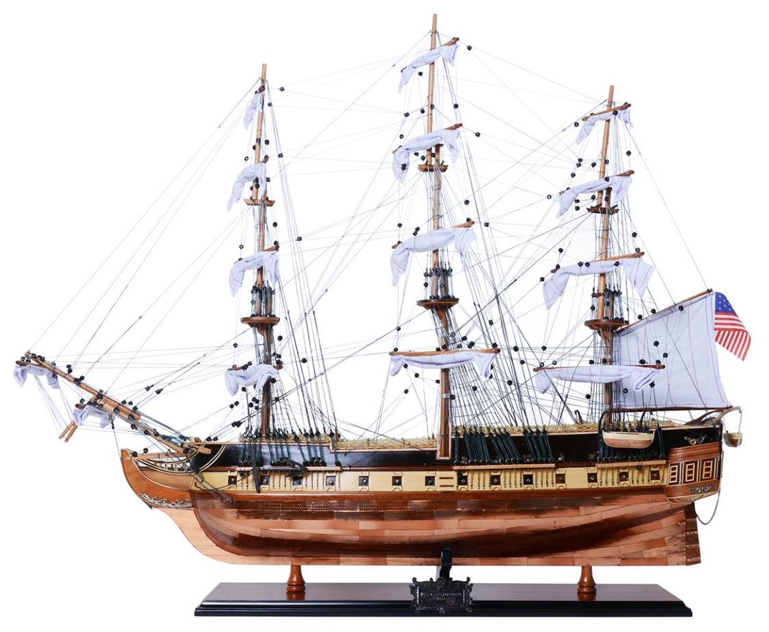 USS Constitution Copper Clad Bottom Wood Tall Ship Model