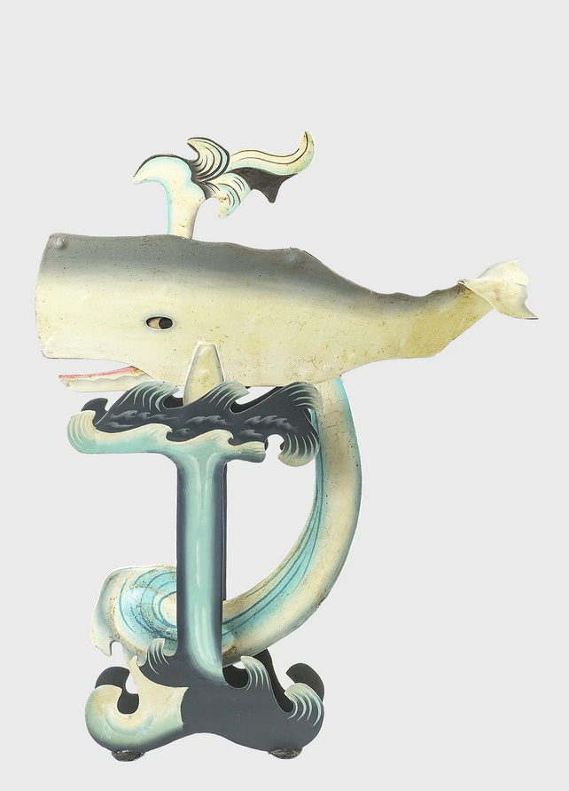 White Sperm Whale Sky Hook Tetter Totter Balance Toy