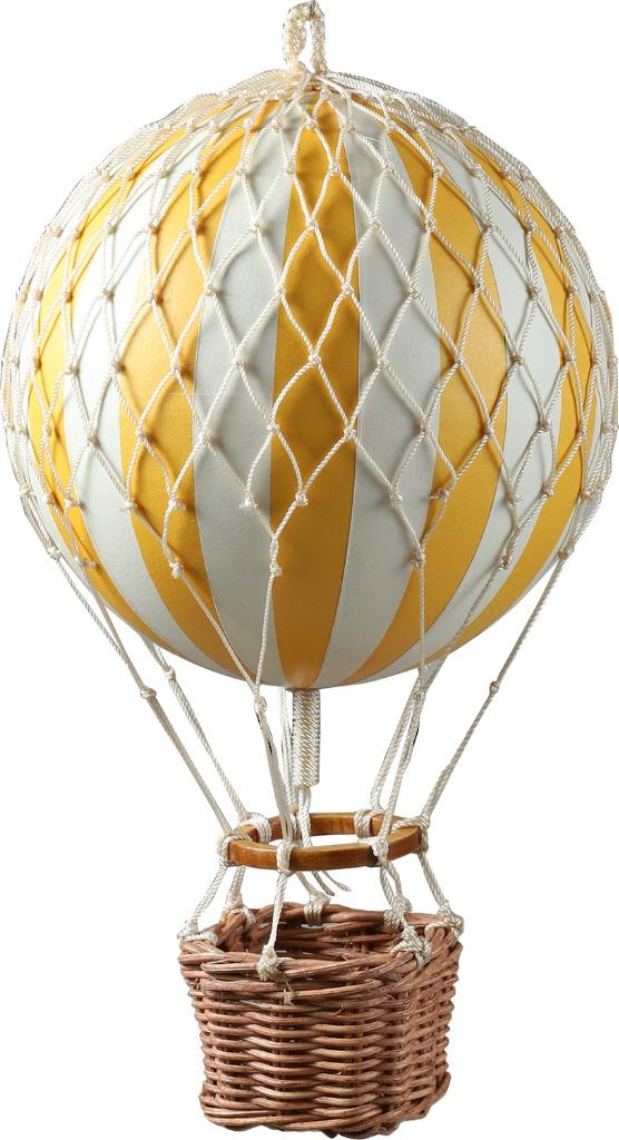 Hot Air Balloon Figurine Light Yellow White Stripes Hanging Ceiling