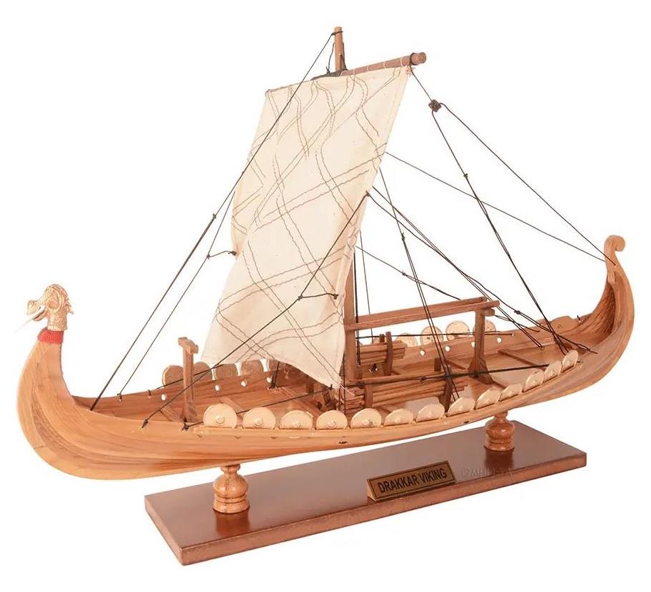 Drakkar Dragon Viking Longship Wooden Ship Model