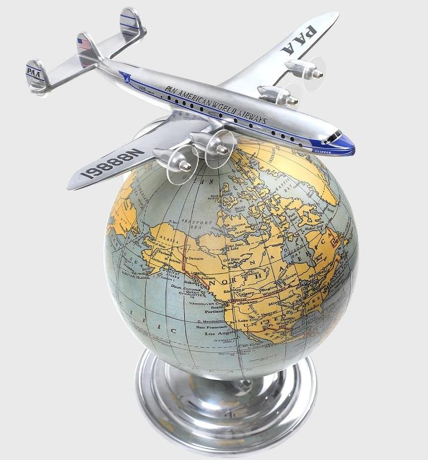 Lockheed Constellation Airliner Airplane Travel Agent Desktop Globe