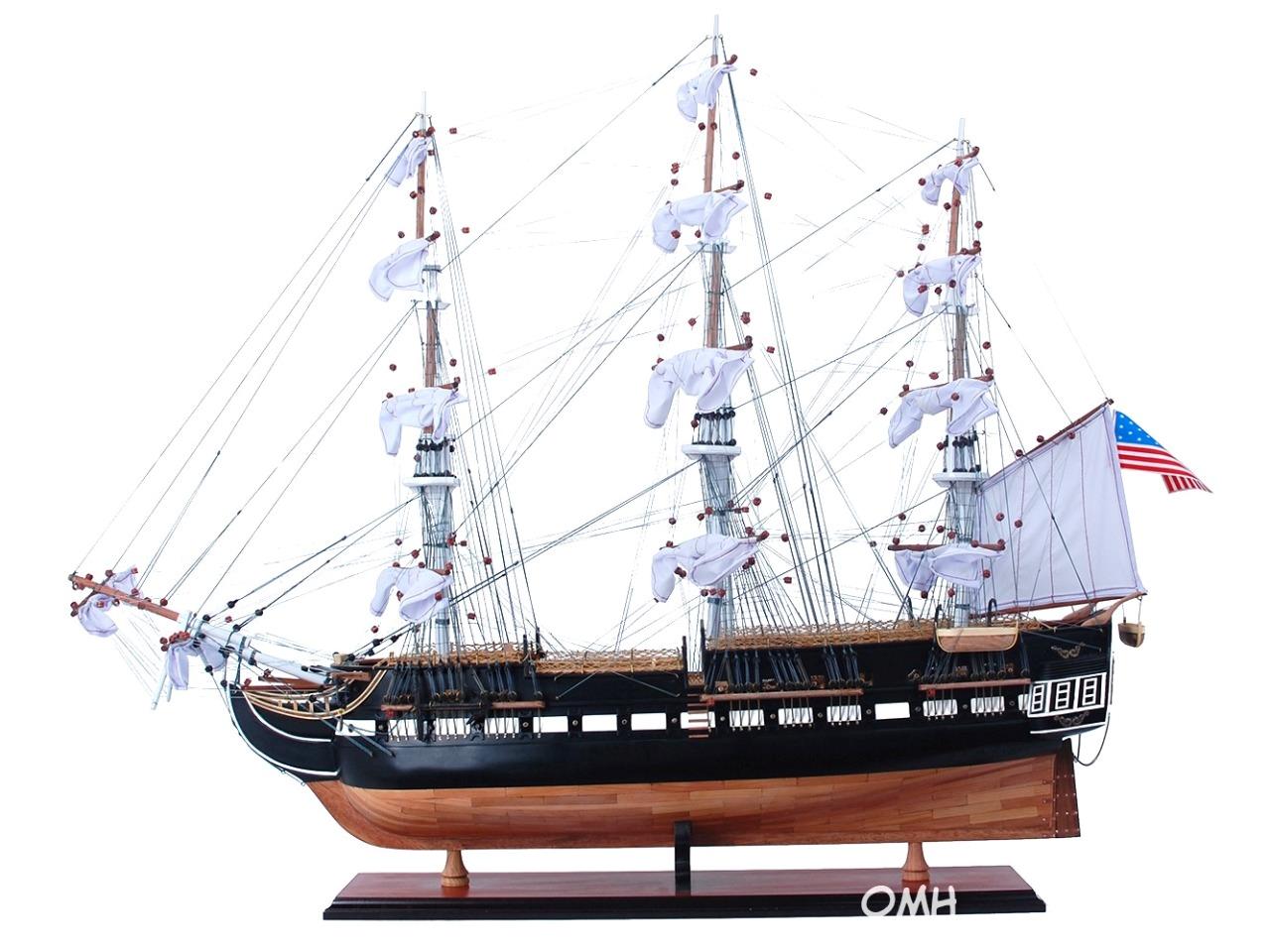USS CONSTITUTION PAINTED WOOD SHIP MODEL OLD IRONSIDES