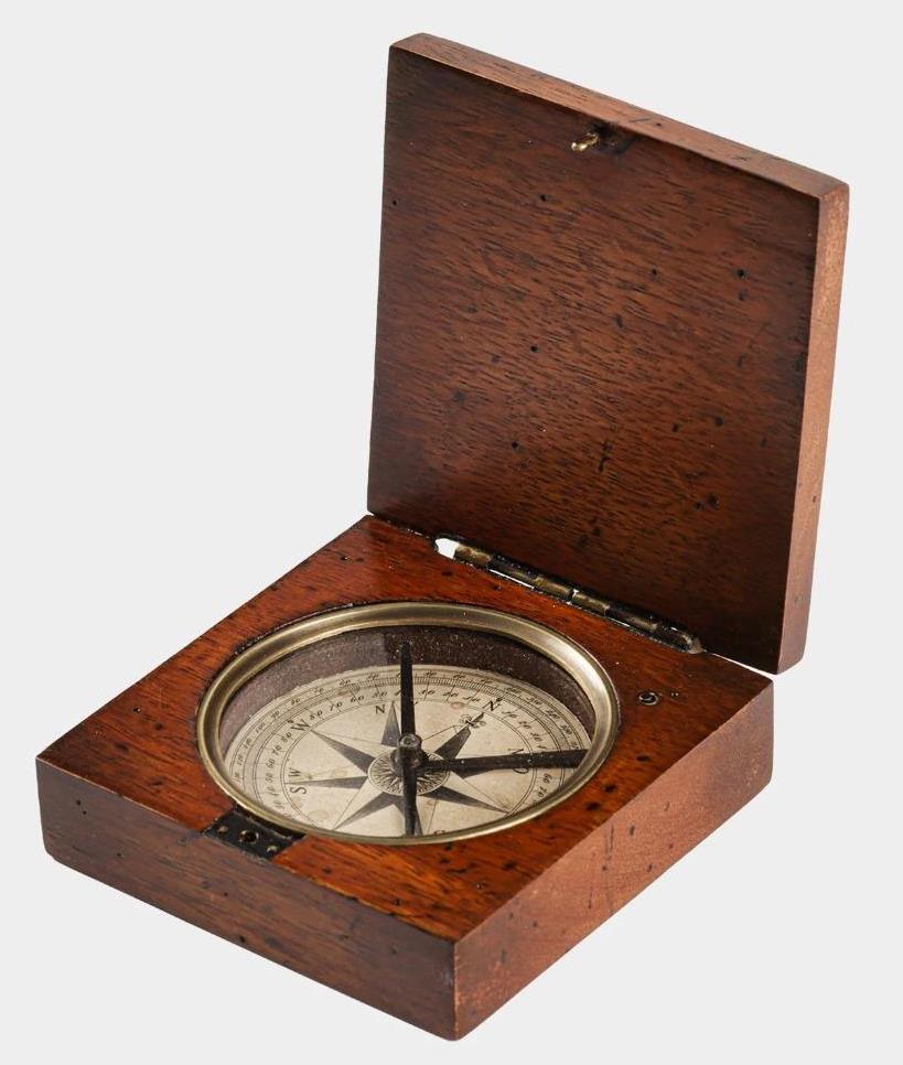 Lewis & Clark Compass Antiqued Mahogany Case