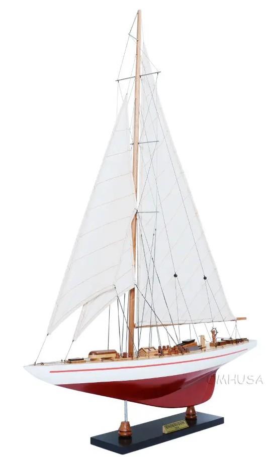 Painted Endeavour Yacht Wooden Model 24