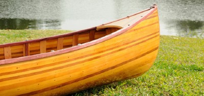 CEDAR STRIP BUILT GRANDE CANOE WOODEN BOAT