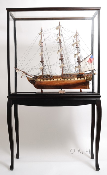 WOOD TALL SHIP MODEL BOAT DISPLAY CASE CABINET