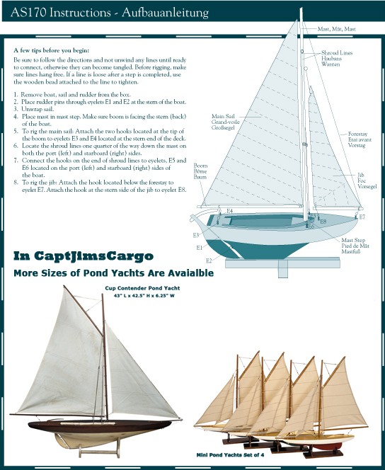 Sailing Dinghy Model Sailboat Instructions