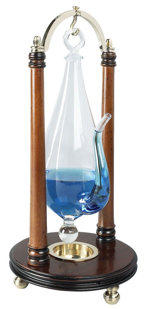 Tabletop Weather Glass 13 French Finish Water Barometer Wooden