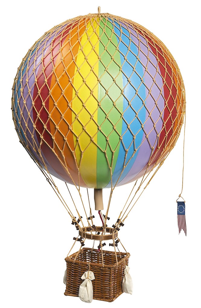 Rainbow Striped 13" Hot Air Balloon Model Aviation Ceiling Hanging Home