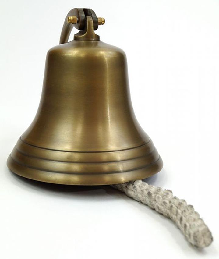 Aluminum Antique Brass Finish Ship's Bell 7" Nautical Hanging Wall