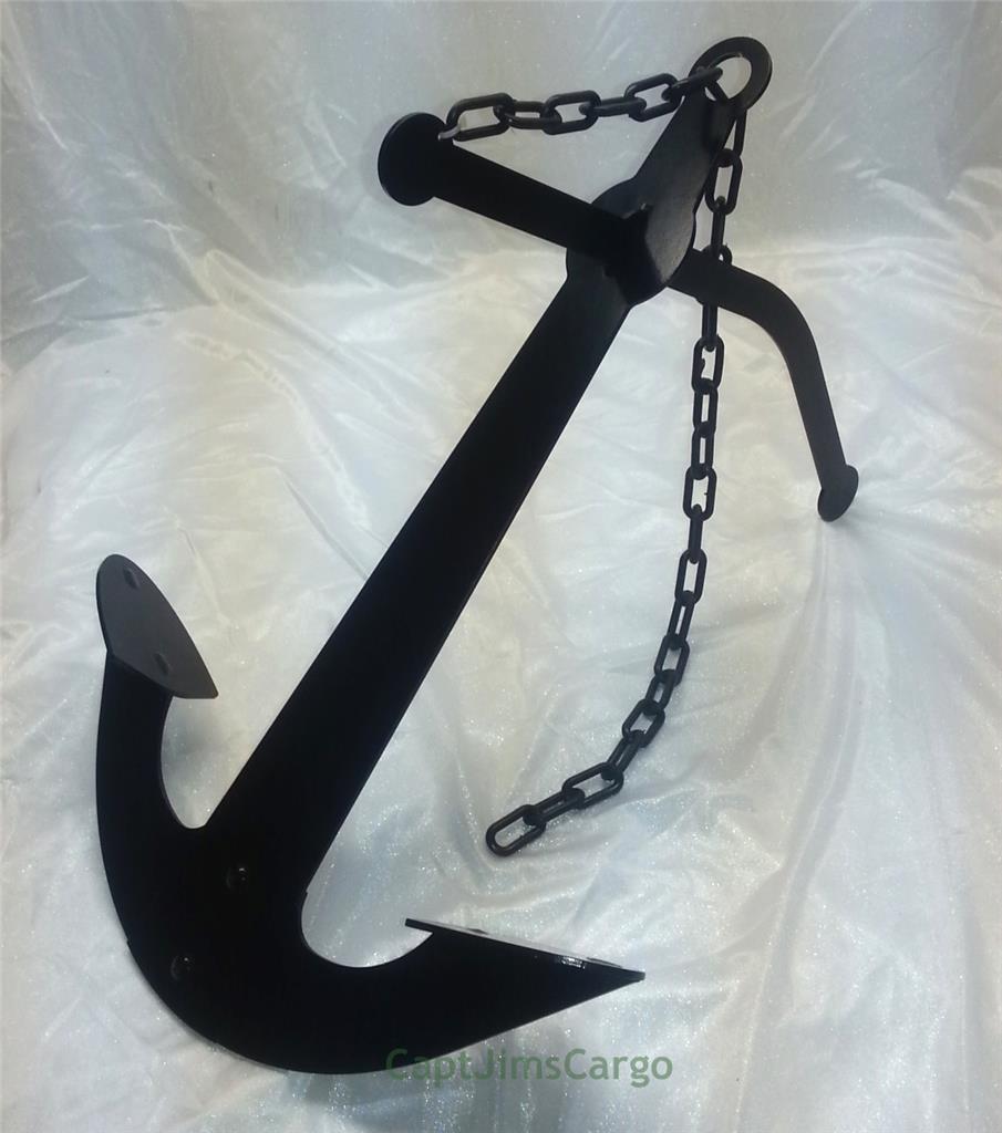 Black Metal Fisherman Ship's Anchor 2' Nautical Table Top Garden Yard