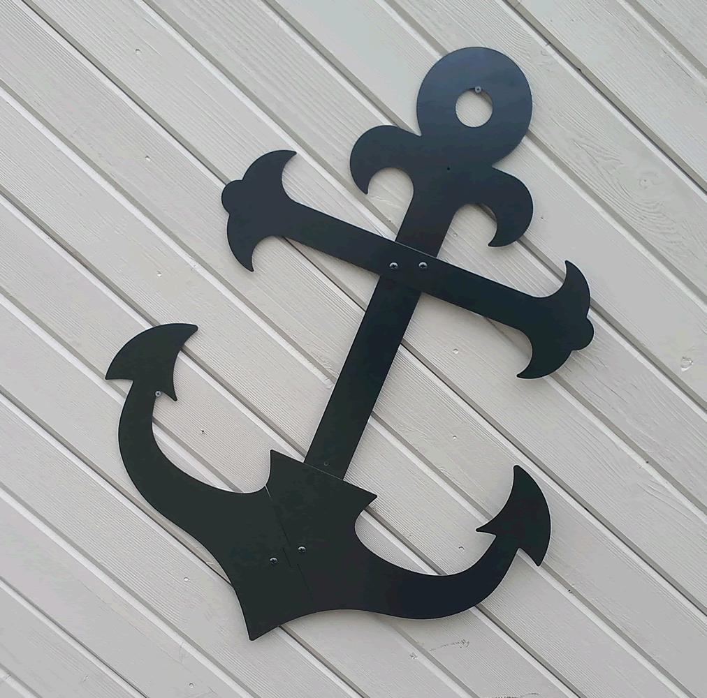 Black Anchor Wall Hanging Decor 36" Metal Outdoor Nautical Ship's Art USA eBay