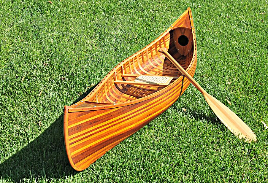 Large Display Cedar Strip Built Canoe 10' Wooden Model 