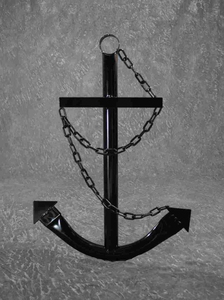 Handcrafted Black Steel Anchor Nautical Wall Decor