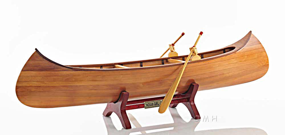 Rushton Indian Girl Canoe Model Wooden Built Boat