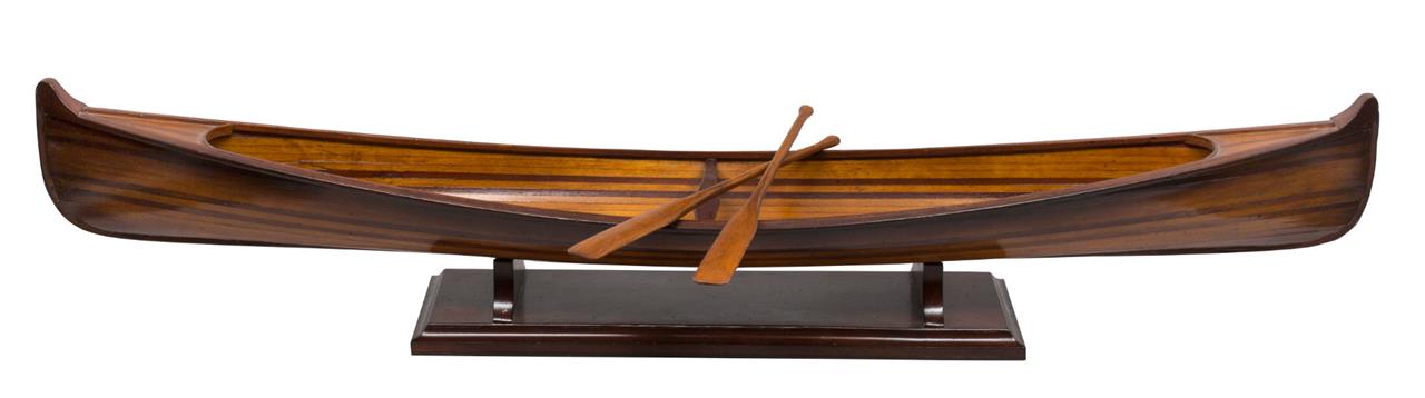 Saskatchewan Canoe Wooden Strip Built Model Boat 