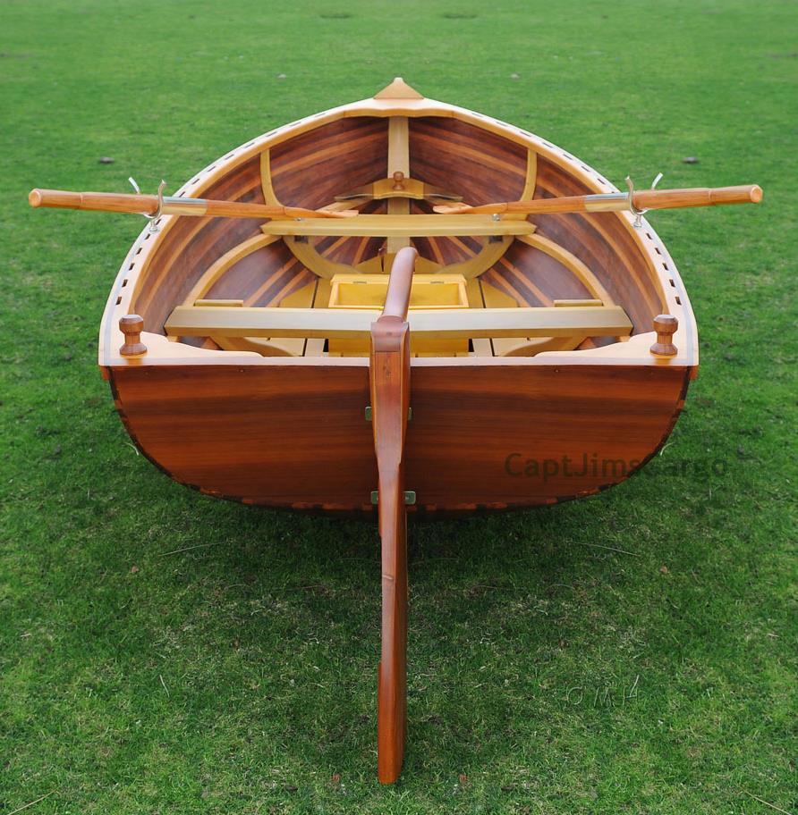 cedar strip built rowboat dingy 9.87' matte finish wooden
