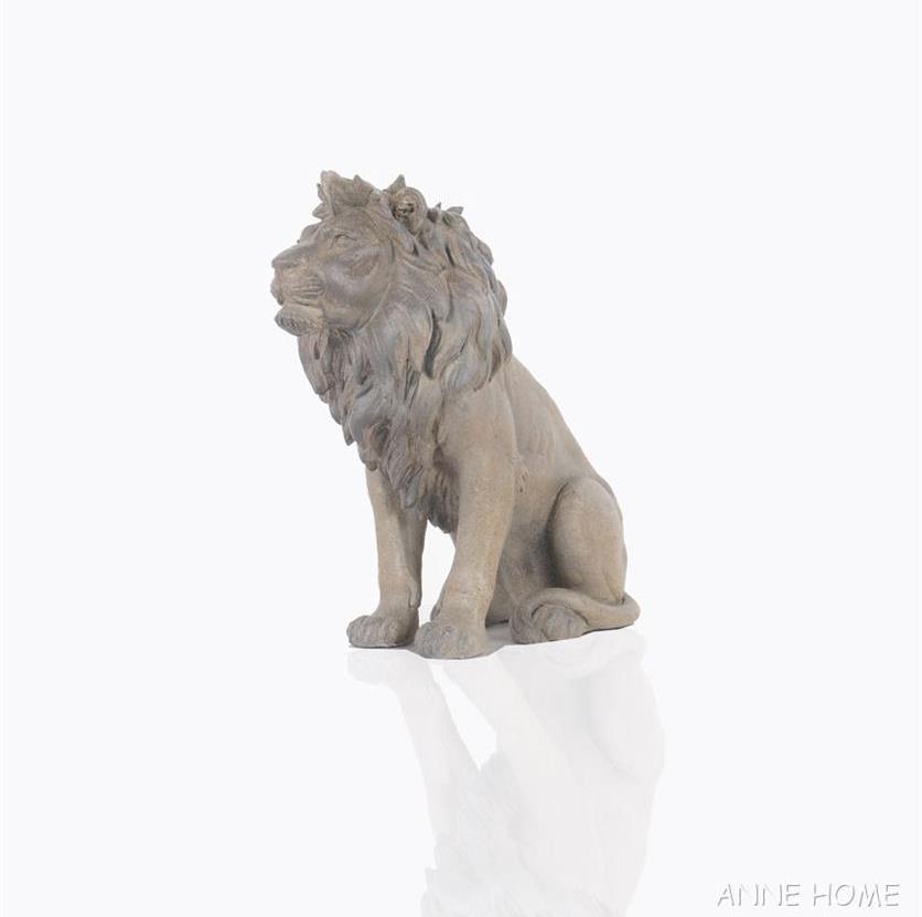 Lion Figurine Sculpture Statue 20" African Safari Home Living Room