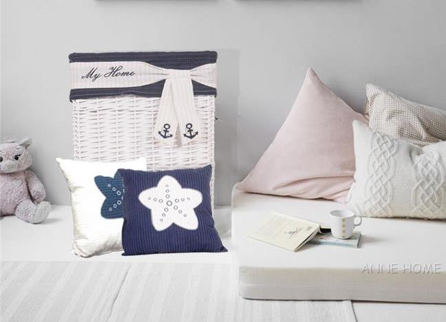 Nautical Throw Pillow Navy Blue Beach House Coastal