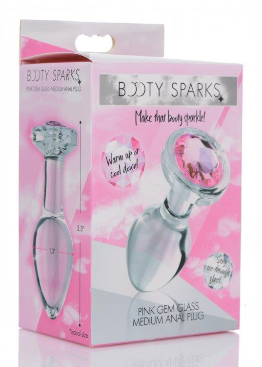 Booty Sparks Pink Gem Glass Anal Plug Booty Pink Medium 848518037350 Ebay