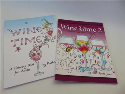 Download Wine Time Coloring Book For Adults Set Of 2 By Rachel Jones Ebay