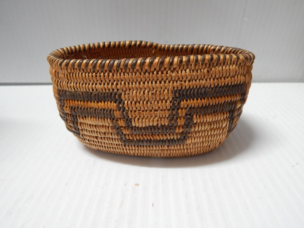 ANTIQUE CHEMEHUEVI COLORADO RIVER CALIF INDIAN COILED GIFT BASKET - PRISTINE ! - Produktbild 2