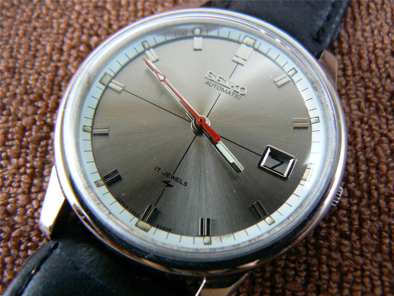 VINTAGE SEIKO SILVER 7005-8070 AUTOMATIC 17 JEWELS MEN WATCH | eBay