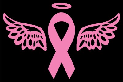 Breast Cancer Awareness Pink Ribbon w/Wings & Halo Decal 5 ...
