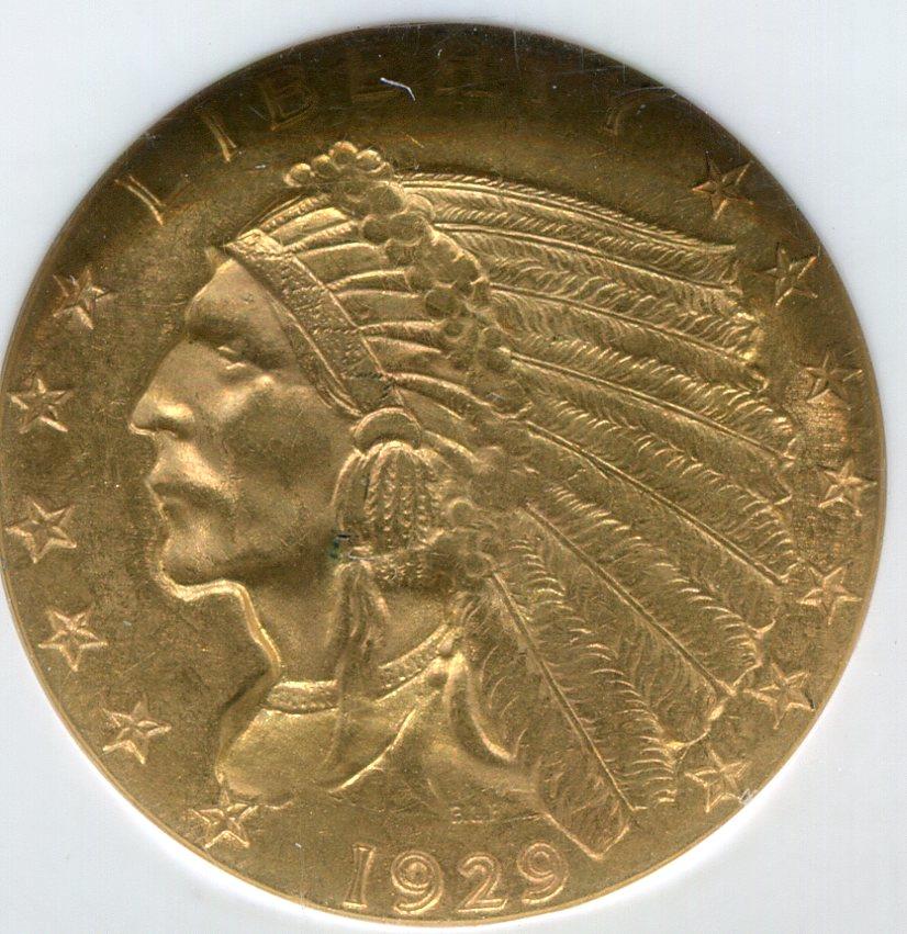 Details About 1929 250 Old Gold Quarter Eagle Ngc Ms63 Indian Bin Rc10641g1
