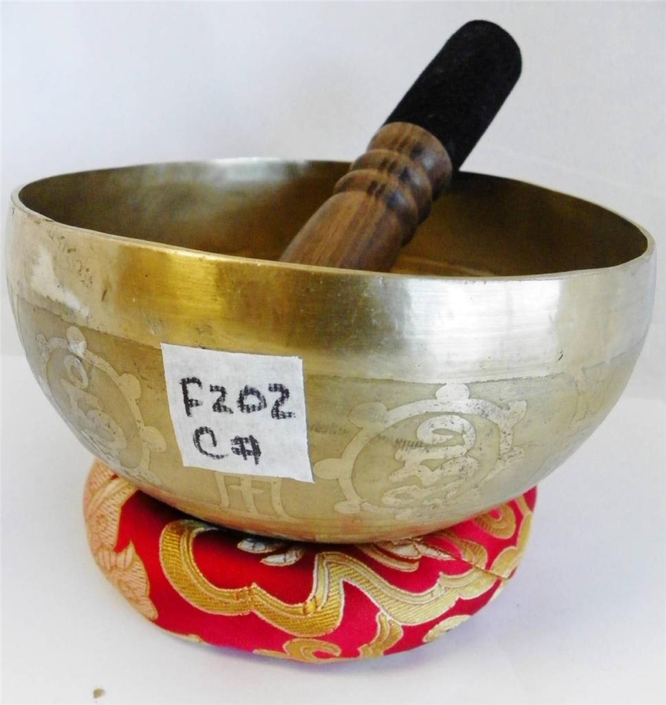 F202 ENERGETIC ROOT 'C' CHAKRA HEALING 6" HAND HAMMERED TIBETAN SINGING