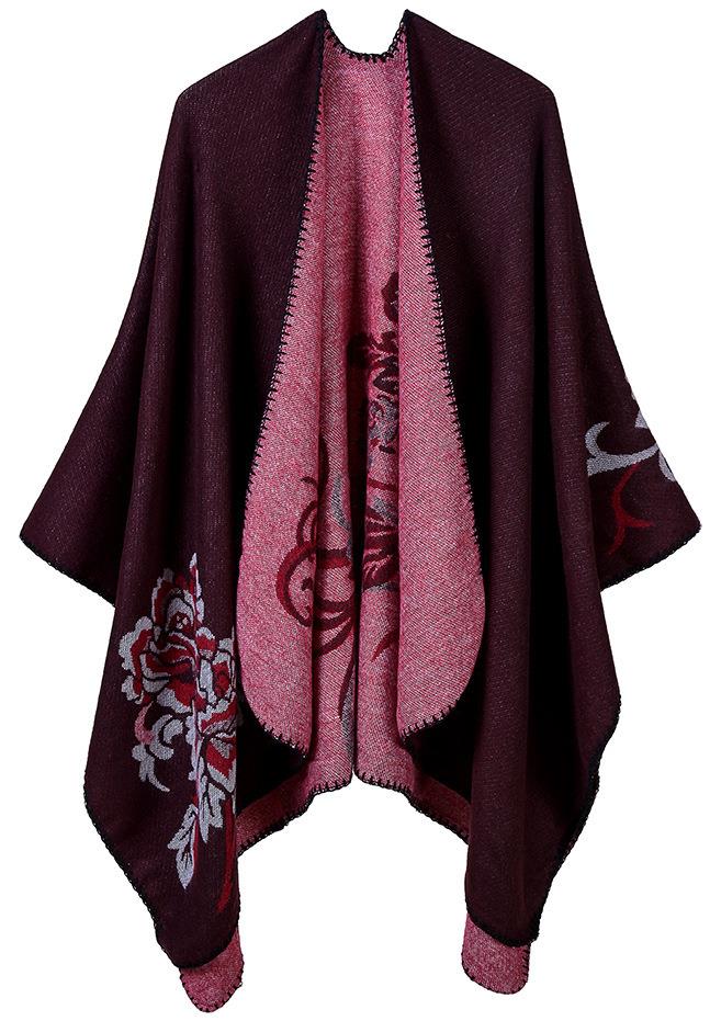 AU STOCK REVERSIBLE WARM OVERSIZE PONCHO BLANKET CAPE COAT SCARE/SHAWL T185 - Picture 12 of 15