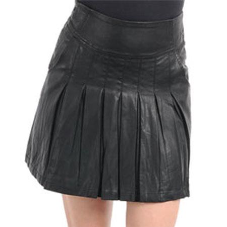 13 - L XL XXL XXXL Faux Stretchy Leather Pleated Sexy Mini Skirt Black ...