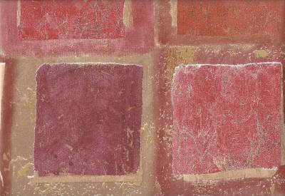 Wallpaper Modern Abstract Squares Red Pink Orange With Gold