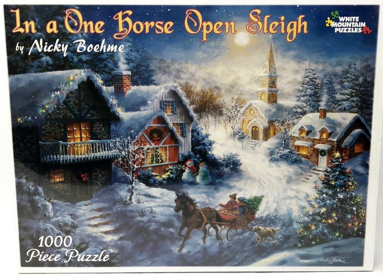 White Mountain Puzzles In a One Horse Open Sleigh Christmas Puzzle
