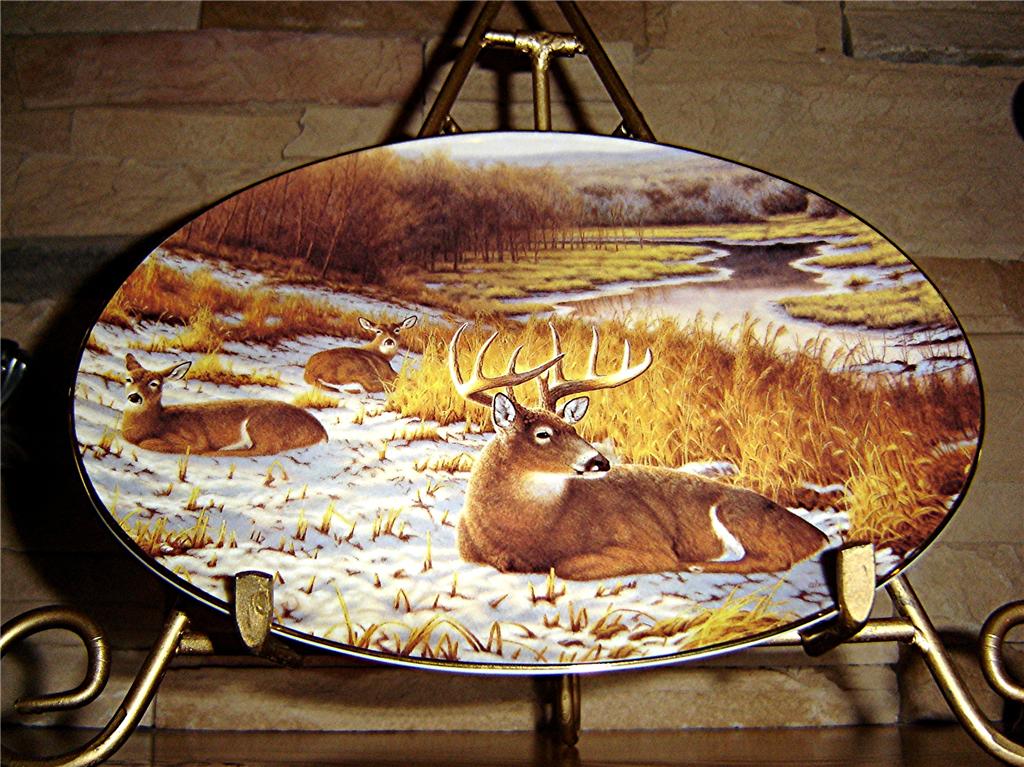 Woodland Tranquility//Frosty Morn BRADFORD Deer Plate
