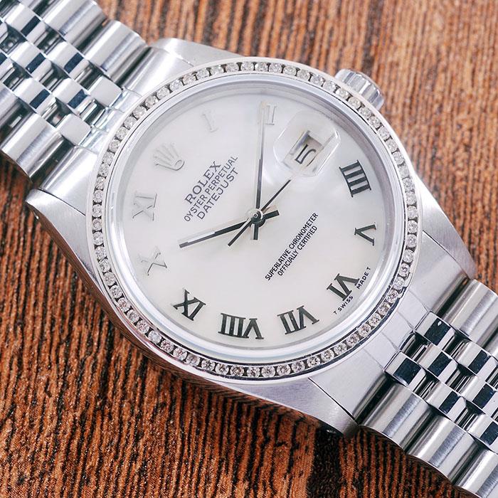 Rolex 16014 MOP r misches Zifferblatt Oyster Perpetual Diamond 36 mm Uhr