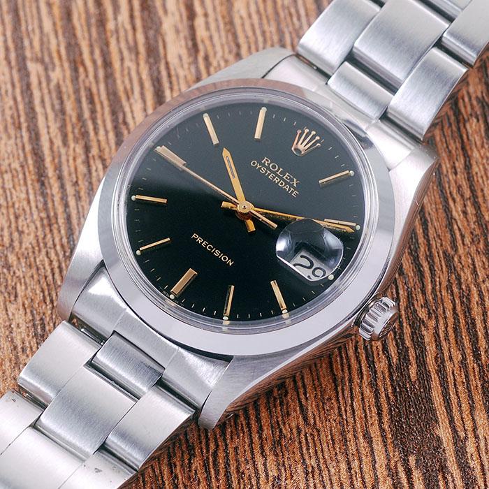 Rolex 6694 Black Dial OysterDate Precision 34mm Oyster Watch