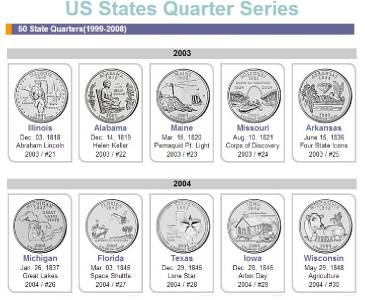 1999-2008 PLATINUM PLATED - CSN Mint State Quarter Collection 10 sets ...