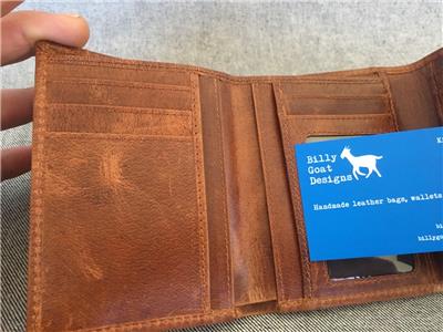 Handmade Goat Leather Wallet Purse WWZ Unisex Zip Billy Goat Designs Passport