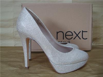 next silver glitter shoes