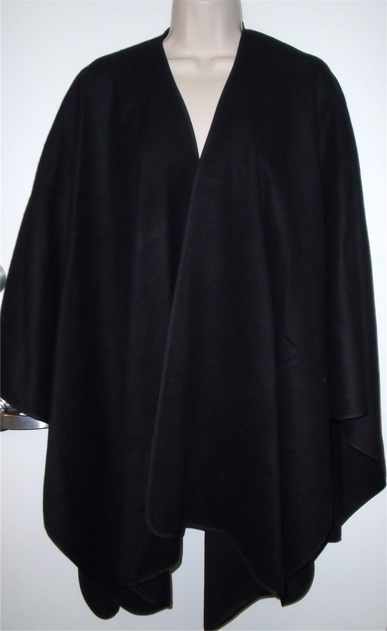 NWT Ann Taylor wool cashmere blend black wrap roomy scarf shawl open ...