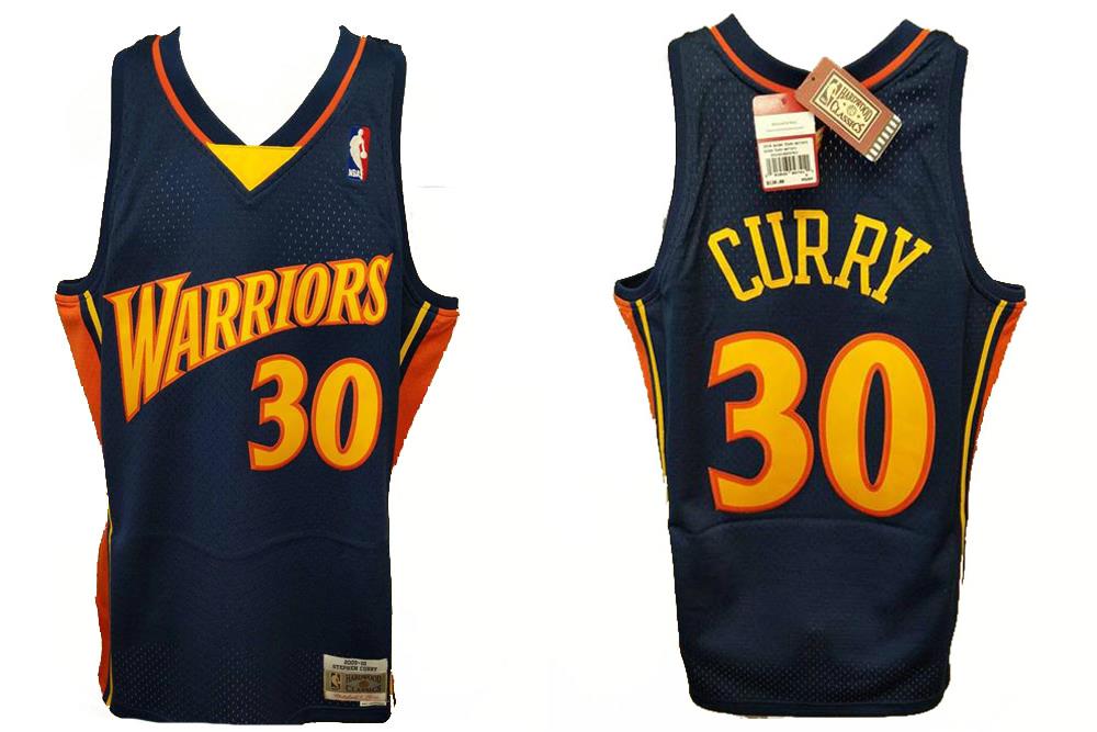 Stephen+Curry+Golden+State+Warriors+Mitchell+%26+Ness+Throwback+Jersey+S  for sale online