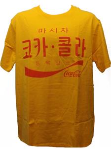 New Coca Cola Coke Mens Size M Medium Korean Logos Yellow Shirt Ebay