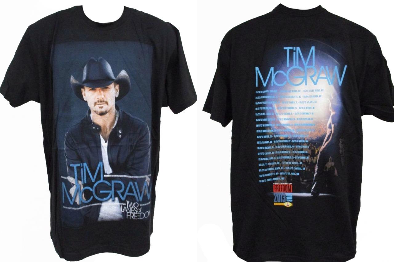 Tim McGraw Mens Sizes S-M-L-XL-2XL 2013 Two Lanes of Freedom Tour Concert Shirt - Picture 11 of 12