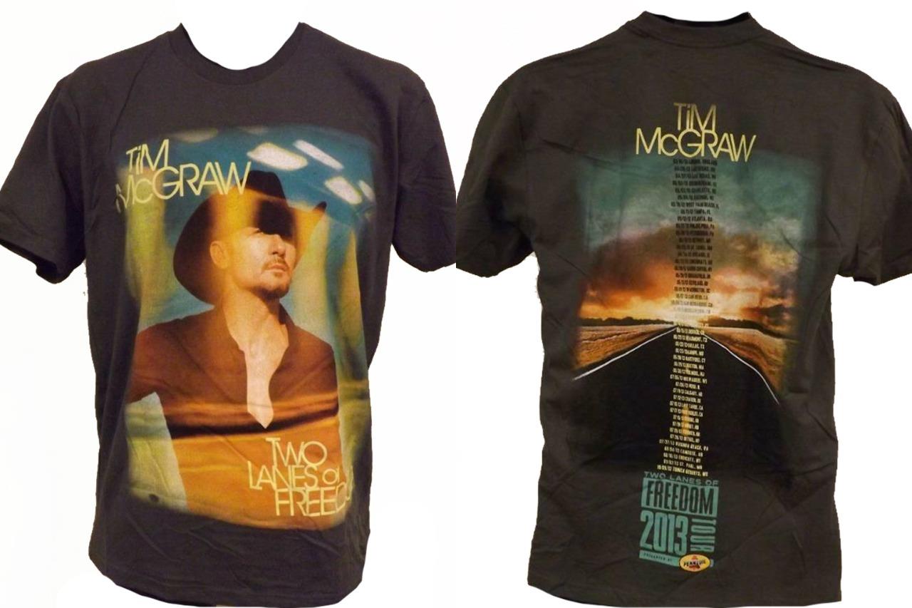 Tim McGraw Mens Sizes S-M-L-XL-2XL 2013 Two Lanes of Freedom Tour Concert Shirt - Picture 10 of 12